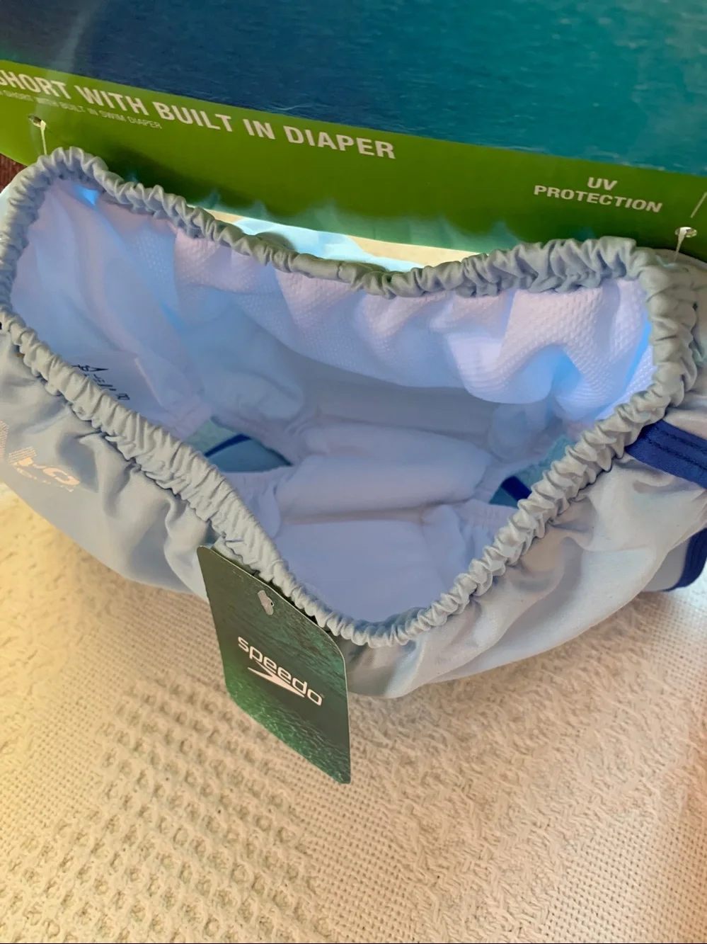 Speedo Light Blue Toddler 18 Mo. UV Swim Trunks with Built In Diaper